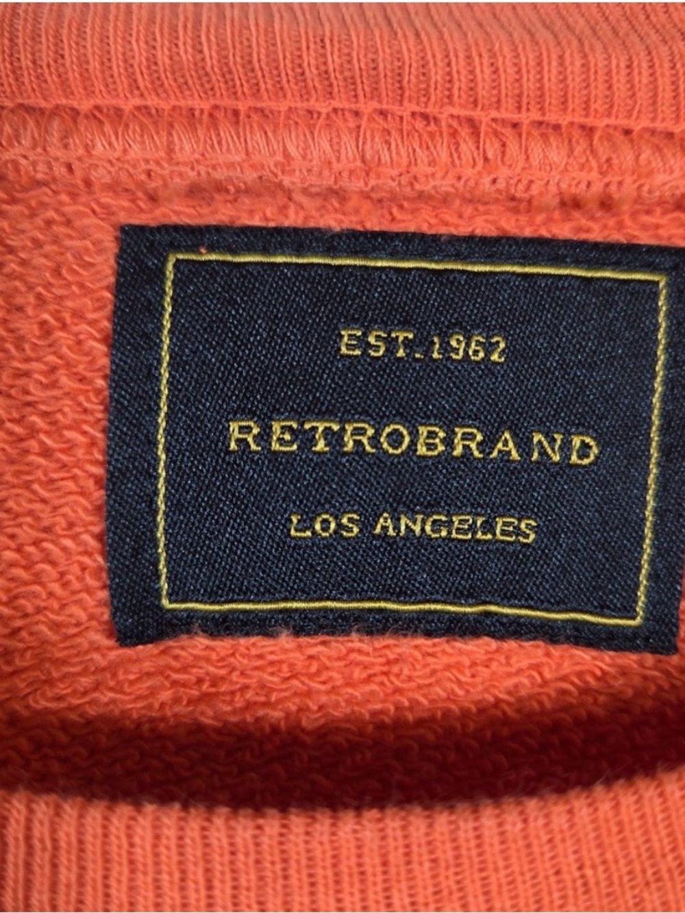 Retro Brand Orange Crab Graphic Raw Hem Sweatshirt Medium Made in USA Cotton - Picture 4 of 6